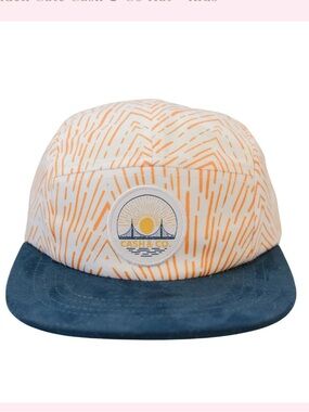 NWT Cash & Co Kids SnapBack White & Orange Print Golden Gate Blue Brim
